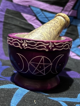 Mortar and Pestle Purple Triple Moon